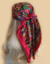 Retro Women Silk Scarf Bandanna Fashion Bohemian Pattern Square Hijab Lady Wrap Headband foulard muffler