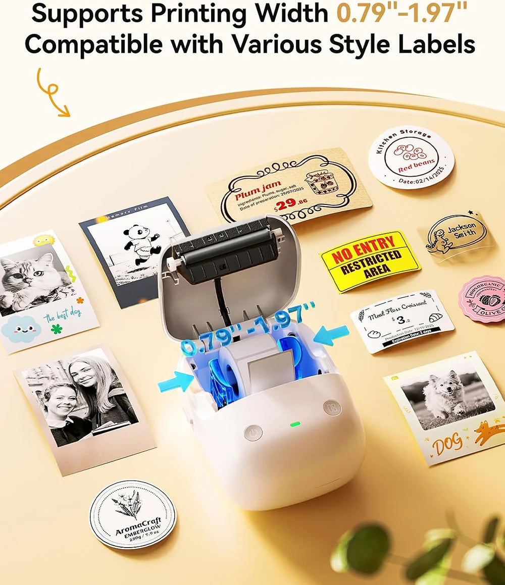 B2 Pro Label Printer 300 DPI, Bluetooth Wireless Thermal Sticker Printer, Red Black Photo Label Maker for Business & Home