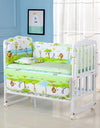 6-Pcs Cotton Nursery Crib Bedding Set – Unisex  Set with 4 Bumpers, Mattress & Pillow