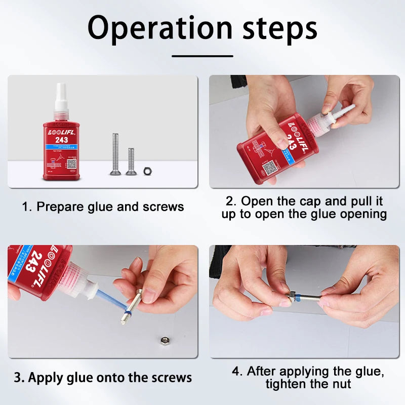 50 ml Medium Strength Thread locker (blue) Glue 243 Threadlocker (blue) Firm Screw Glue Anaerobic Anti Loosening Agent