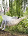 Super Comfortable Canvas Hammock Chair Durable Indoor/Outdoor Swing Seat for Garden, Patio, Camping, Home Leisure