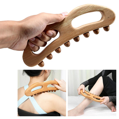 1Pcs Guasha Wood Stick Massage Tool for Body Lymphatic Drainage Massager Sculpting Tools,Anti Cellulite,Trigger Point Treatment