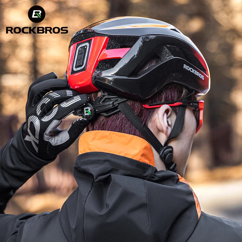 Bicycle Light Helmet Type-C Rechargeable Front + Rear Light Warning Bike Helmet Head MTB Road Cycling Helmet