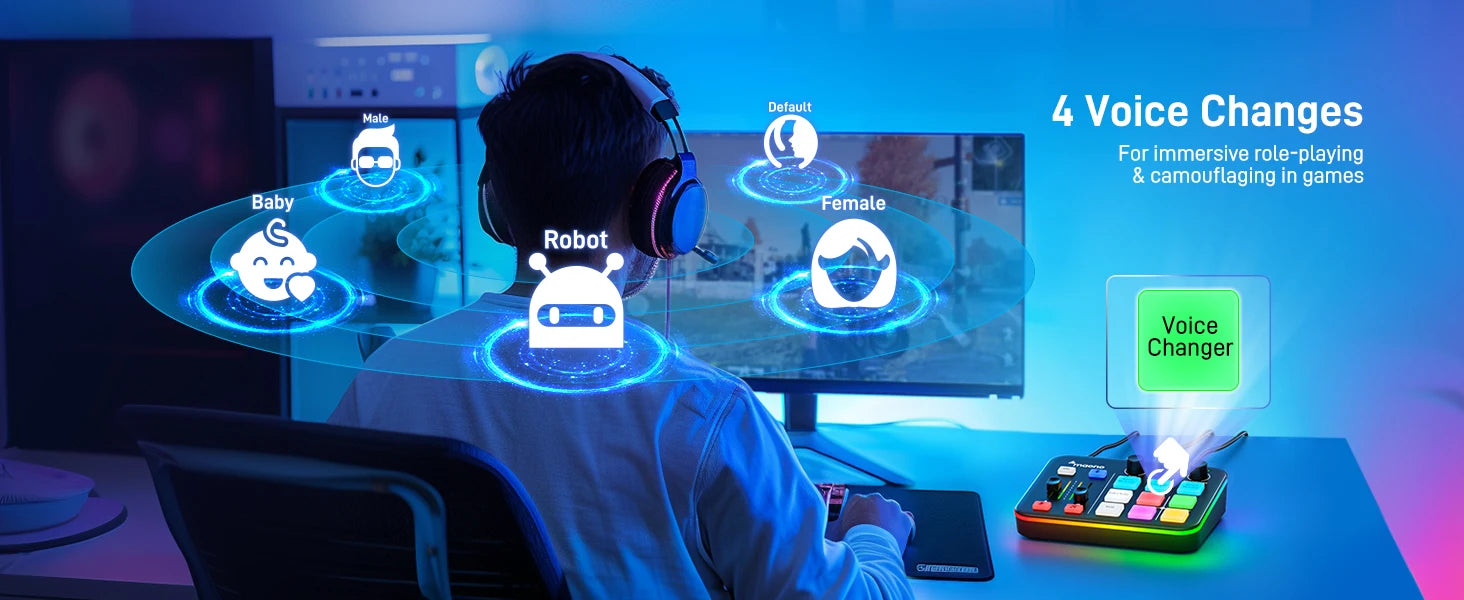 G1 NEO interfaz de audio Audio Mixer g1,Custom Sound Effects,XLR Audio Interface,for Gaming Voice,Podcast