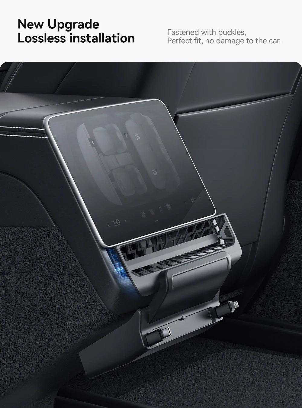 Rear Air Vent USB Hub Fast Charger Docking Station for Tesla Model 3 Highland and Model Y Juniper