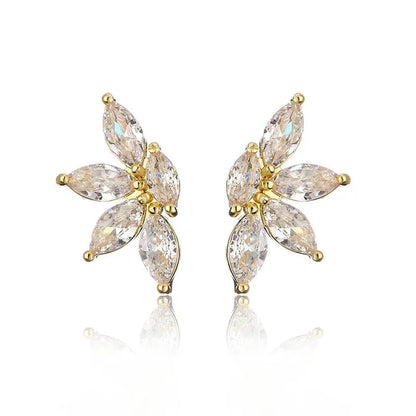 Korean Fashion Marquise Cut Cubic Zircon Stud Earrings