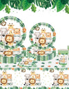 Jungle Animal Tablecloth Birthday Party Decor Palm Leaves Tablecloth Jungle Safari Wild One Kids Birthday Party Decoration