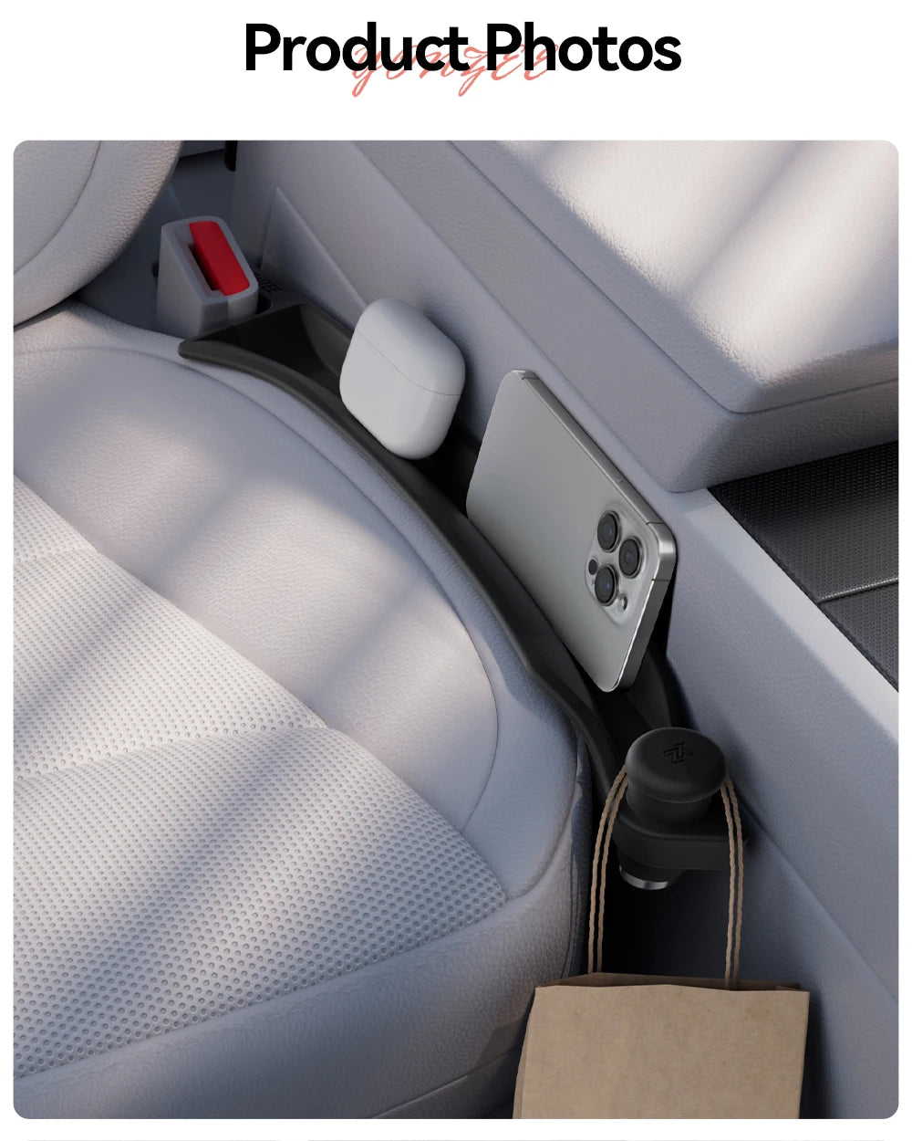 Car Seat Gap Filler with Emergency Safety Hammer for Tesla and All Vehicles