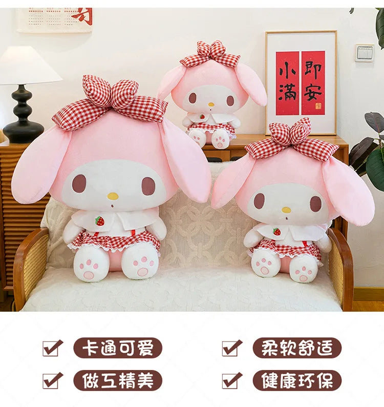 Kawaii 60cm Melody Plush Toy Sanrio Stuffed Doll Anime Soft Pillow Cute Gift Kids Birthday Xmas Plushie Stuffed Animal