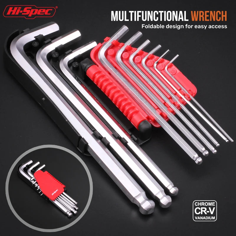 Hi-Spec Car Repair Tool Kit Socket Wrench Set 1/4 3/8 1/2 Ratchet Combination Tool Set for Home & Auto Maintenance