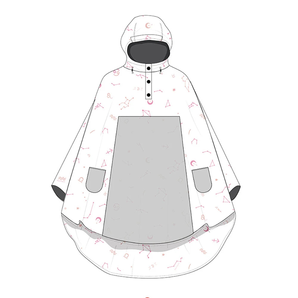 Long Waterproof Motorcycle Rain Poncho with Hood Visor and Sleeves