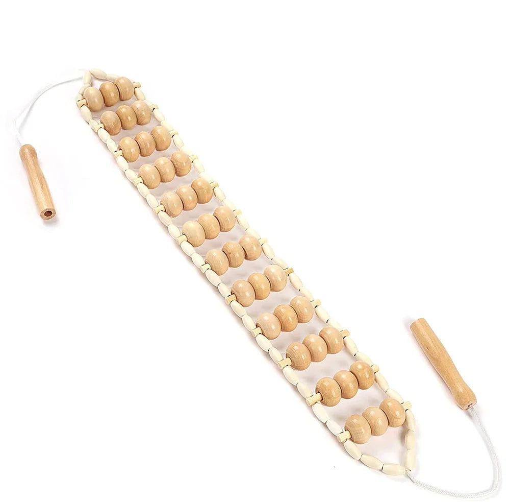 Wood Therapy Massage Tools,Wood Back Massager Roller Rope - for Body Shaping,Pain Relief,Wooden Therapy Lymphatic Tool