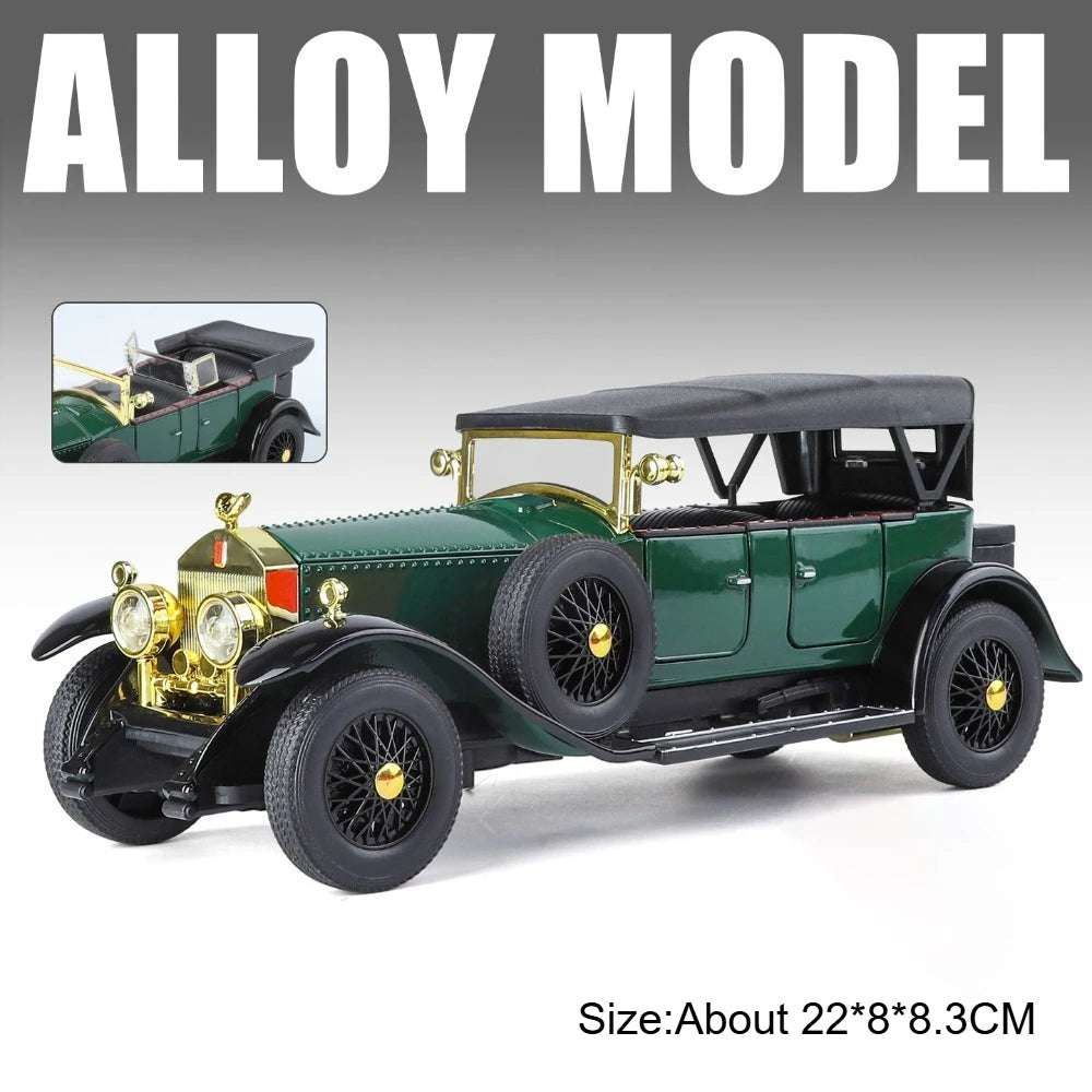 1:24 Phantom 300SL Alloy Diecast Vintage Car Miniature Model Toys Sound Light Pull Back Doors Opened Ornament s Festival Gift