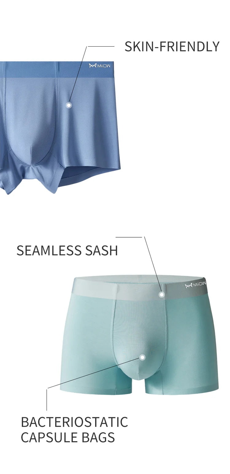 3-Pack Men’s Modal Graphene Boxer Shorts – Antibacterial Crotch, Comfortable Fit