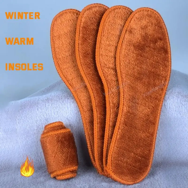 Winter Plush Warm Insole for Shoes Thicken Snow Boots Shoe Sole Thermal Insert Sports Running Insoles Men Woman Heating Pads