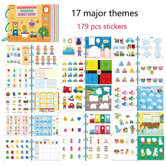 Montessori  Busy Book My First Quiet Book Paste Learning Educational Toys Books  Matching Game Toys for 1 to 3 Y