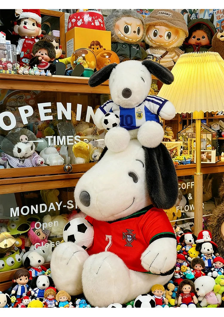 Kawaii Stuffed Doll Snoopy Football Plush Toy Cute Anime Character Stuffed Animal for Kids Birthday Gift and Cartoon Collection