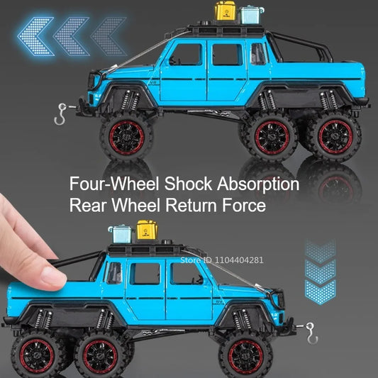 1:24 G63 G550 Diecast Alloy Miniature Model Toys Cars Sound Light Pull Back Doors Opened Off-road Vehicles Boys Birthday Present