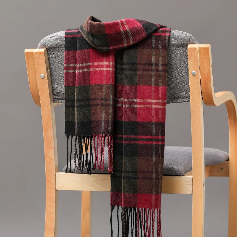 Classic lattice men soft shawl plaid scarves shawl wraps shawl neckerchief headband muffler