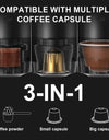 Wireless Electric Portable Espresso Coffee Machine for Car & Home Camping Coffee Maker 3-in-1 Capsule Powder Travel Coffee Maker