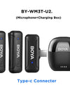 BY-WM3T Wireless Lavalier Lapel Microphone for iPhone Andriod Smartphone DSLR Cameras Live Streaming Youtube Recording Vlog