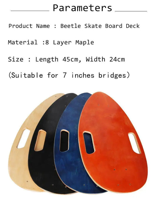 8 Layer Maple Skate Board Deck 45cm*24cm Mini-widen Beetle Skateboard Deck Cruiser Board Mini Melon Egg Shape Skateboarding Deck