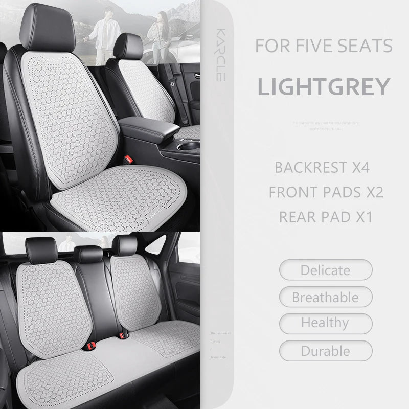 Car Seat Cushion Breathable Hole Universal Suede Car Seat Covers Front Rear Auto Seat Pads Four Season Car Chair Mat Accessories
