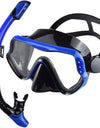 Dry Snorkel Set Diving Mask For Adults Tempered Glass Professional Panoramic Snorkeling Gear Swimming Training Snorkel Kit