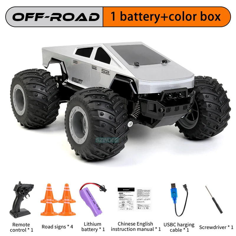 Rc Car Cybertruck Pickup Off-Road RC Vehicle Model With Colorful lamp Remote Control Car Truck Car Toy Gift for s