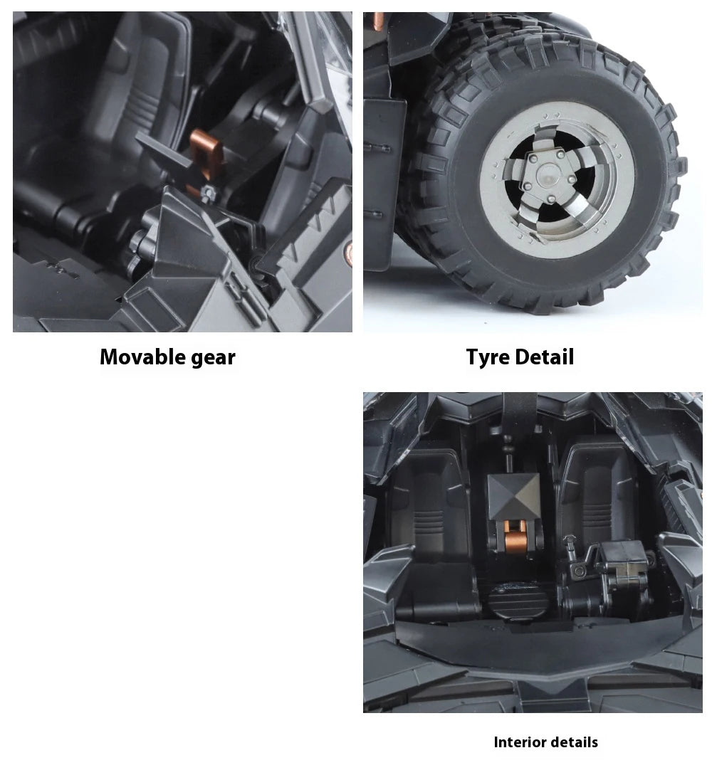 1:18 Batmobile Tumbler Alloy Diecast Model Sound Light Car Spray Function Toy Display Ornament Toys For Gift For