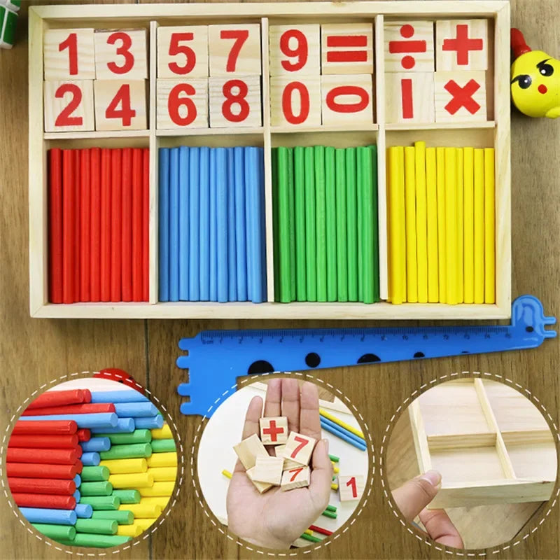Learning math Wooden Educational Toys Digital Stick Montessori Teaching Aid Mathematics Enlightenment Knowledge