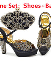 Style Matching Bag and Shoes Set Italian Women Design Shoes Matching Bag Decorated with Rhinestone Luxury Pumps Women