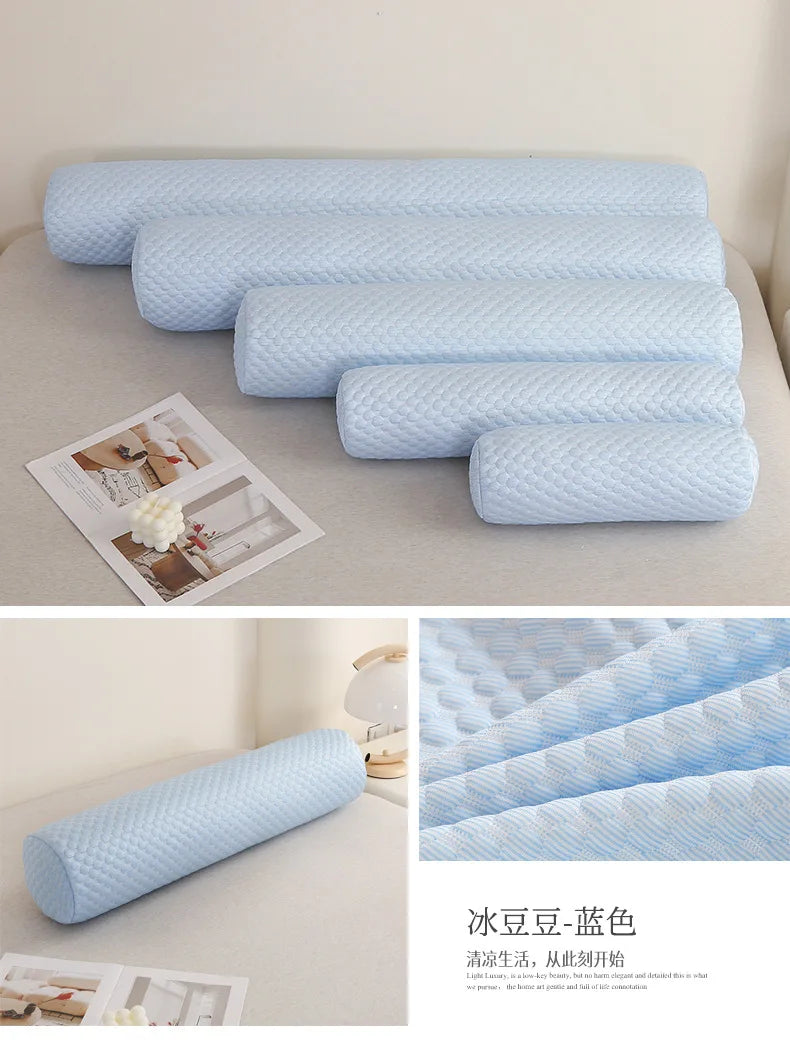 Round Neck Pillow Roll Cervical Support Pillows Neck Pain Relief Cylinder Bolster Pillows with Removable Washable Cove for Chair