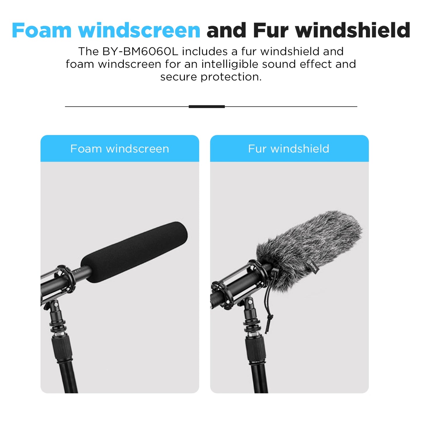 BY-BM6060 XLR Microphone Super-Cardioid Shotgun Condenser Microphone for DSLR Camcorder Film Making TV Program Interview