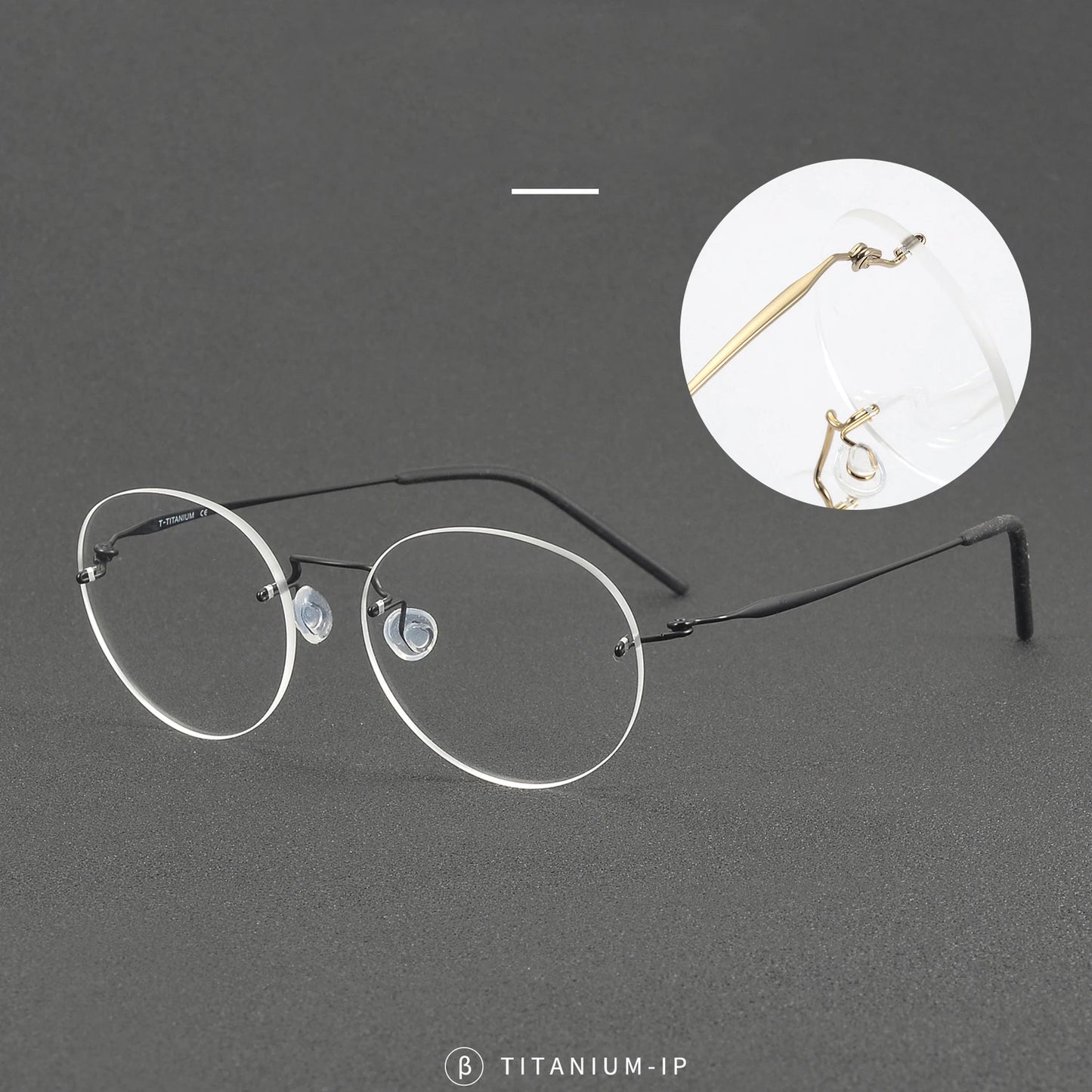 Ultralight Oval Rimless Titanium Eyeglasses Frame