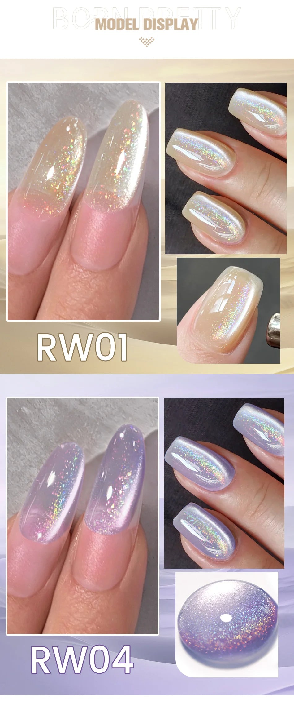 10ml Rainbow Purple Water Light Cat  Gel Nail Polish Shining Super Sliver-light Holographic Soak Off UV Gel