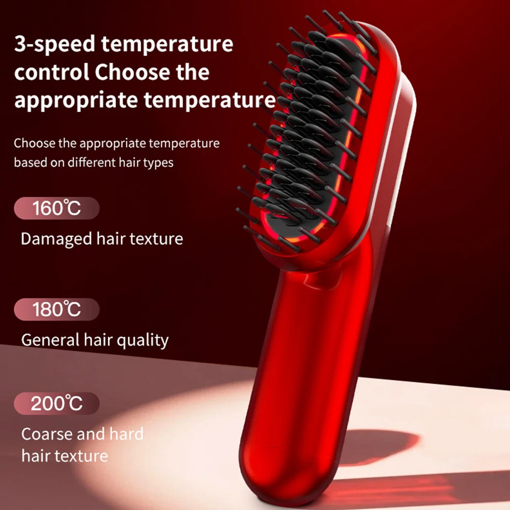 Wireless Straight Hair Comb Multi Functional Electric Head Massage Comb with Vibration Massage Function Hair Straightener