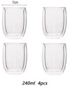 2/4pcs Double Walled Glass Coffee Cup Set Of 240/300ml Cup With Insulated Layer For Latte Cappuccino Heatresist Teacup Milk Mug
