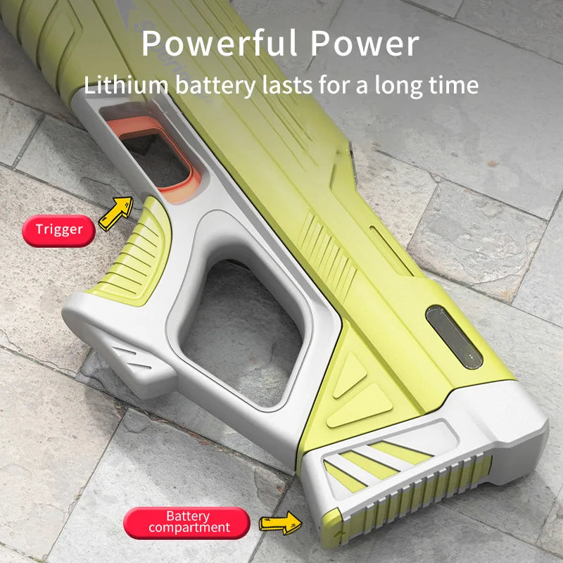 Electric Water Gun with Battery Level Display Automatic Water Absorption Rechargeable Water Blaster