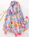 Floral Brand Scarf Luxury Designers New Style Women Elegant Scarves Hug Shawls Pink Purple Scarf Bandana Fashion Design Shawls