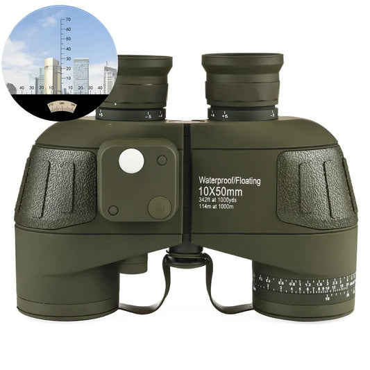 Binoculars 10x50 Professional Powerful Telescope Marine Waterproof With Compass Rangefinder Hunting Hiking Camping Navigation