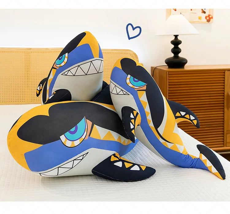Cute Pirate Shark Plush Stuffed Doll Pillow Toy
