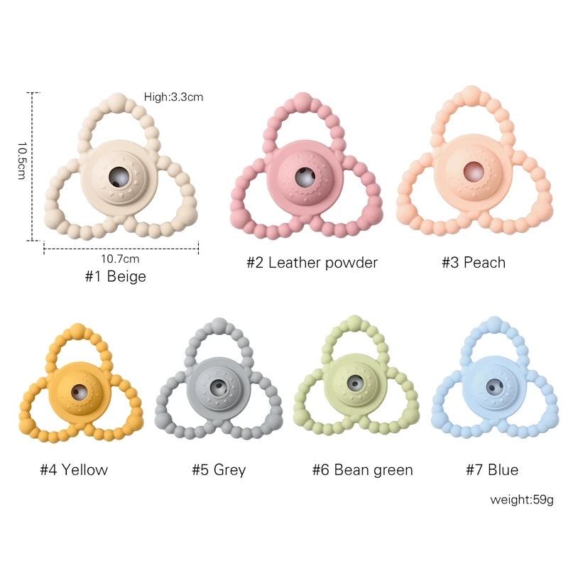 1Pcs Baby Silicone Teether Ring BPA Free Rattles Bracelet Food Grade Newborn Baby Accessories Cartoon Silicone Teething Toys