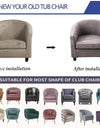 Tub Club Armchair Covers Leaves Jacquard Bar Chair Cover Solid Color Relax Single Sofa Slipcovers with Seat Cushion Cover Home