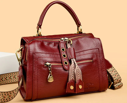 Handbags High Quality Leather Shoulder Bags Designer Solid Color Handbag