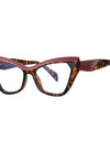 Optical Prescription Computer Blue Blocking Eyeglasses Anti-Blue Light Cat-Eye Frames Customizable Reading Women