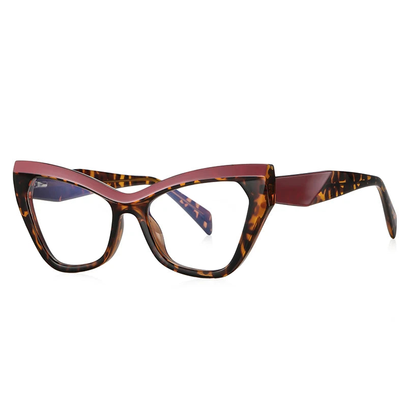 Optical Prescription Computer Blue Blocking Eyeglasses Anti-Blue Light Cat-Eye Frames Customizable Reading Women