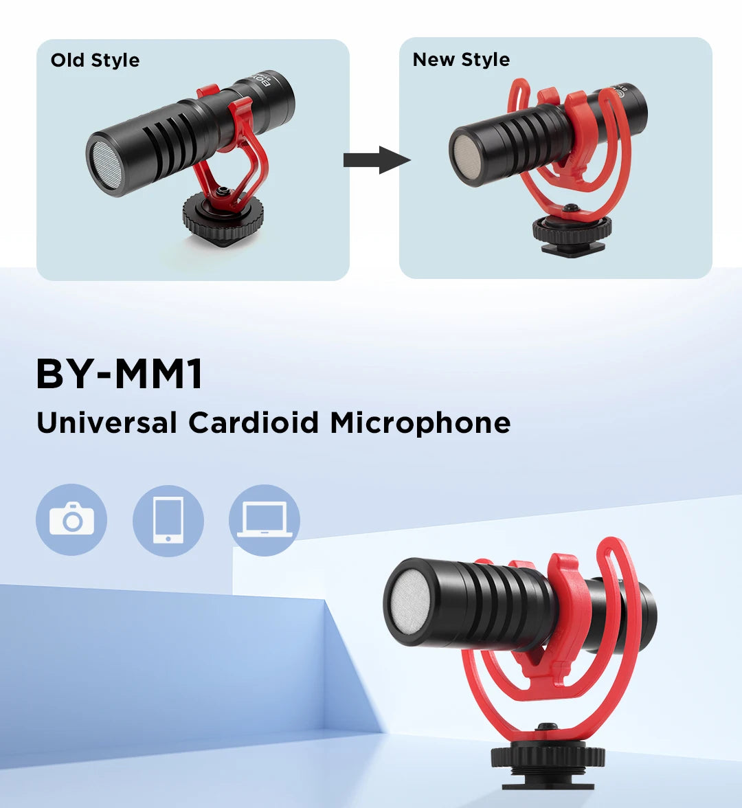 BY-MM1 On-camera Shotgun Microphone for iPhone Android Smartphone PC Laptop Canon Nikon DSLR Cameras Youtube Recording Vlog