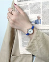 Vintage Luxury Literary Ladies Quartz Watch Brown Brown Thin Small Leather Strap Ladies Elegant Bracelet Watch