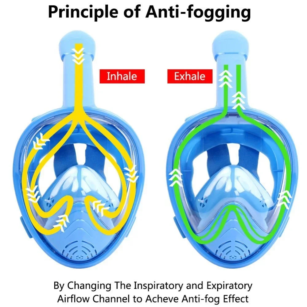Cartoon Diving Mask Swimming Full Face Snorkeling Mask Boys Girls Underwater Scuba Anti Fog Snorkel Set Equipment